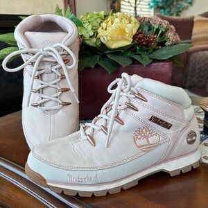Timberland Euro Hiker Sprint Mid Light Pink Nubuck Leather Women's Boots Lace Up